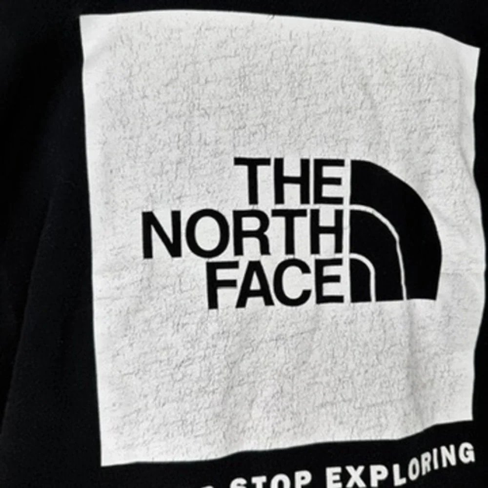 The North Face Mens Long Sleeve T Shirt Black White‎ Logo Graphic Tee XL